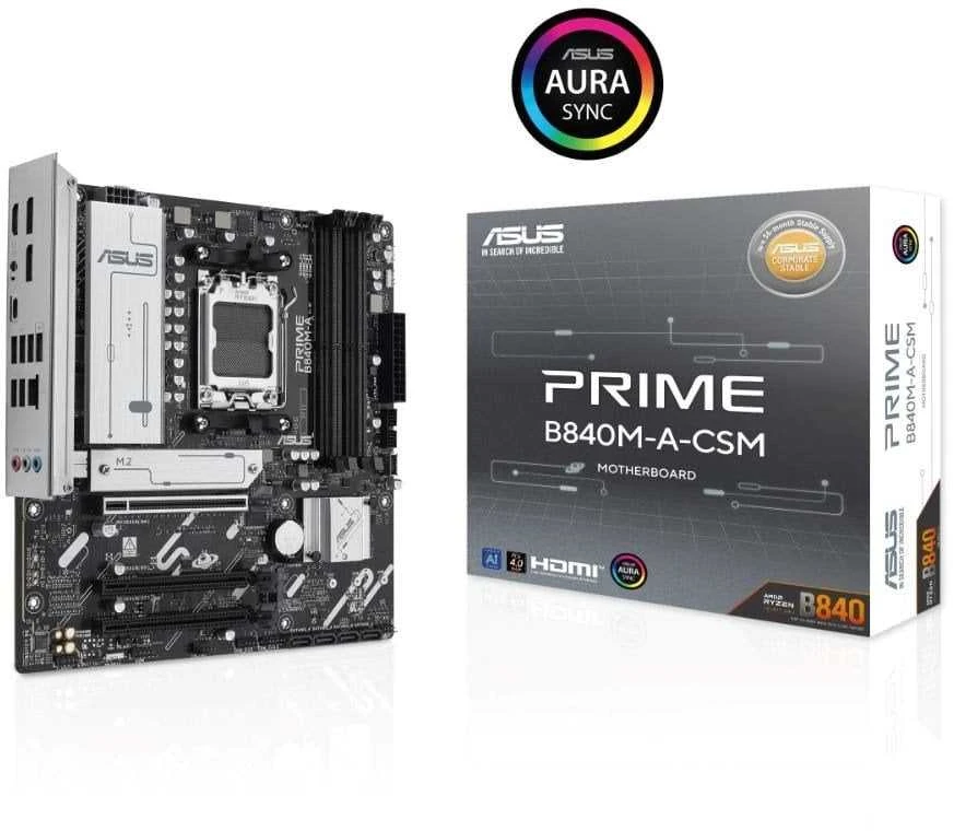 Pagrindinė plokštė ASUS PRIME B840M-A-CSM AMD B840 Lizdas AM5 mikro ATX