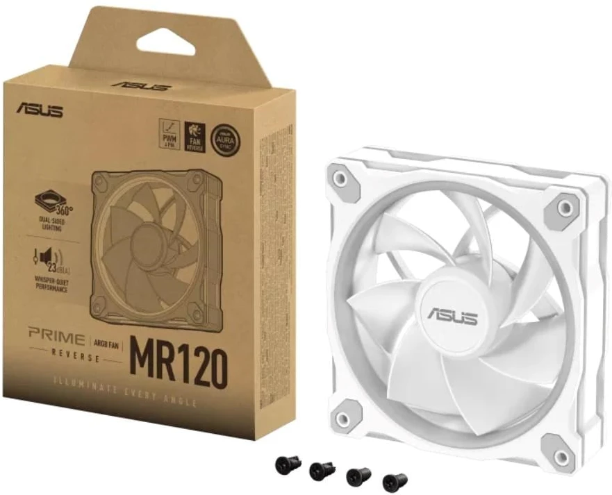 ASUS Prime MR120 Fan ARGB Reverse Baltas Kompiuterio dėklas 12 cm