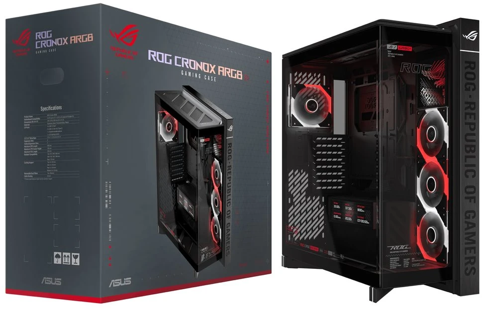 ASUS ROG CRONOX GR801 CURVE TG ARGB Juodas Midi Tower