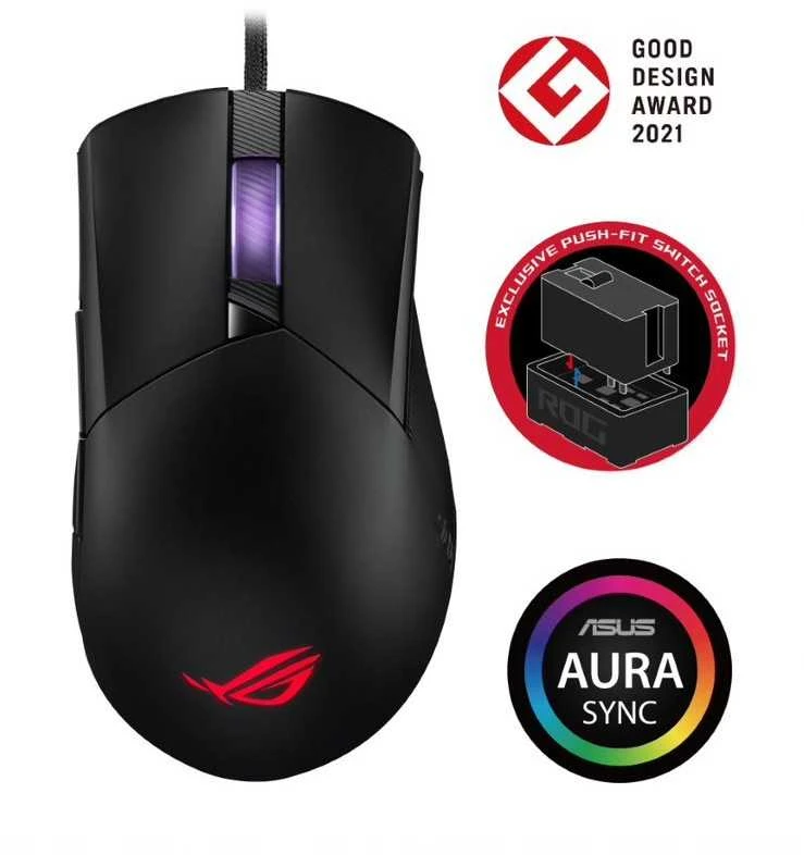 Pelė Myszka gamingowaAsus ROG Gladius III su laidu 26000 dpi optinė juoda