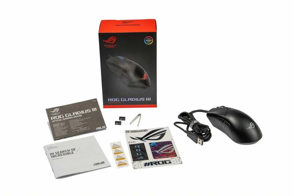 Pelė Myszka gamingowaAsus ROG Gladius III su laidu 26000 dpi optinė juoda