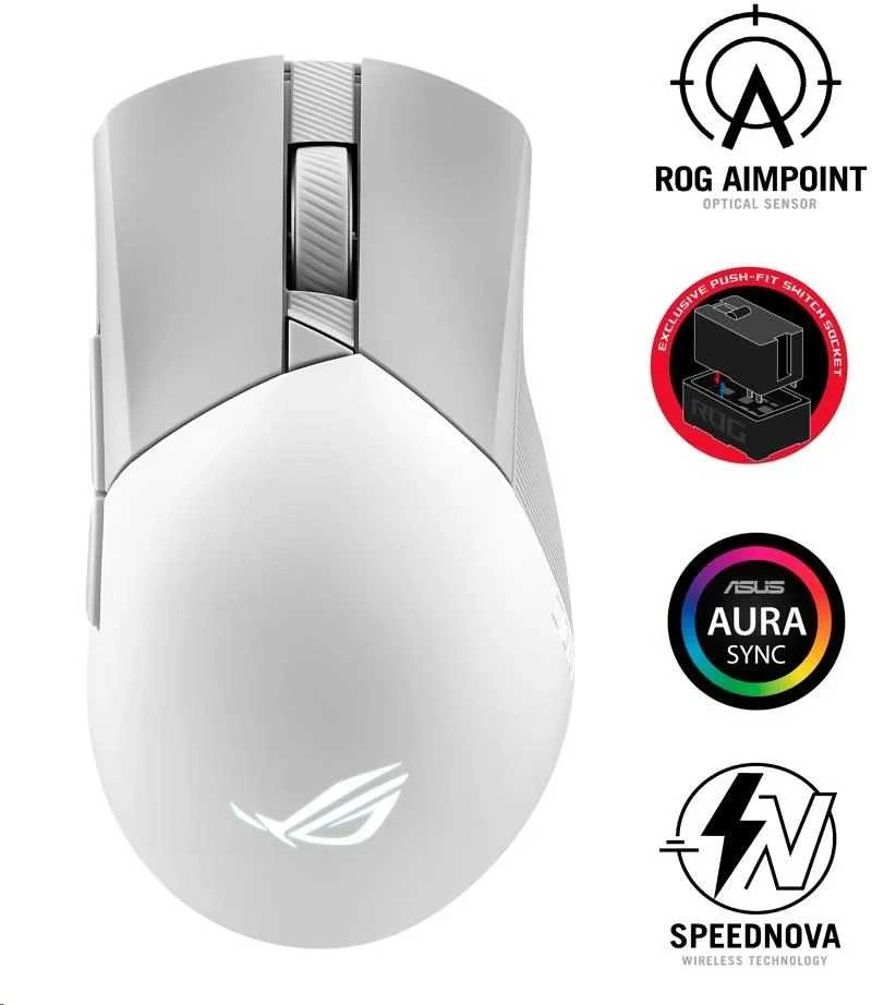 Pelė ASUS ROG Gladius III Wireless Aimpoint, Balta