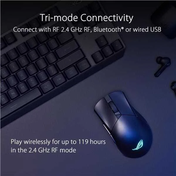 Žaidimų pelė Asus ROG Gladius III Wireless AimPoint, Juoda