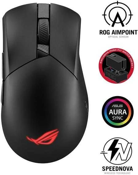 Žaidimų pelė Asus ROG Gladius III Wireless AimPoint, Juoda