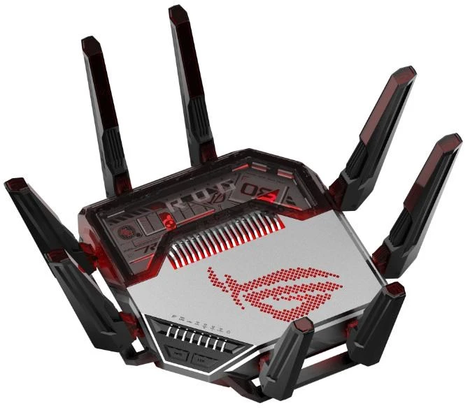 Žaidimų maršrutizatorius Asus ROG Rapture GT-BN98, Wi-Fi 8 (802.11bn), BN25000 (keturių dažnių), 2x 10G, 4x 2.5G, AiMesh, iki 25 Gbps