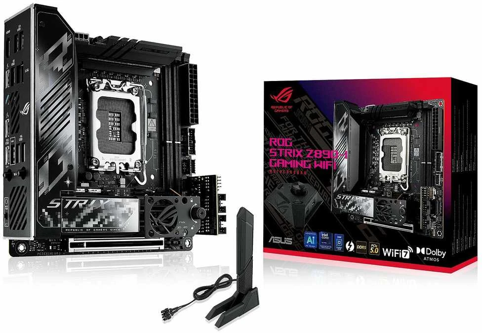 ASUS ROG Strix Z890-I žaidimų WiFi pagrindinė plokštė, LGA 1851 lizdas, Intel Z890, Mini-ITX, DDR5