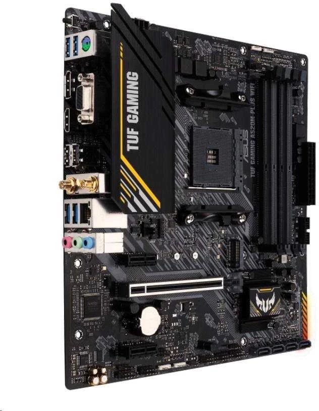 Pagrindinė plokštė Asus | TUF GAMING A520M-PLUS | Procesorių šeima AMD | Procesoriaus lizdas AM4 | DDR4 | Atminties lizdai 4 | Palaikomos standžiojo disko sąsajos SATA, M.2 | SATA jungčių skaičius 4 | Lustų rinkinys AMD A520 | Mikro ATX