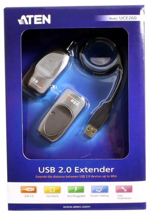 Aten USB 2.0 Cat 5 Extender (iki 60m) | Aten | USB 2.0 Cat 5 Extender (iki 60m) | 60 m