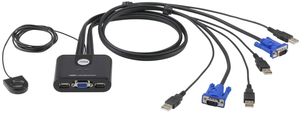 Aten 2 prievadų USB VGA kabelis KVM jungiklis su nuotolinio prievado parinkikliu | Aten | KVM kabelis KVM jungikliai CS22U Ieškoti produkto arba raktinio žodžio 2 prievadų USB VGA kabelis KVM jungiklis su nuotolinio prievado parinkikliu