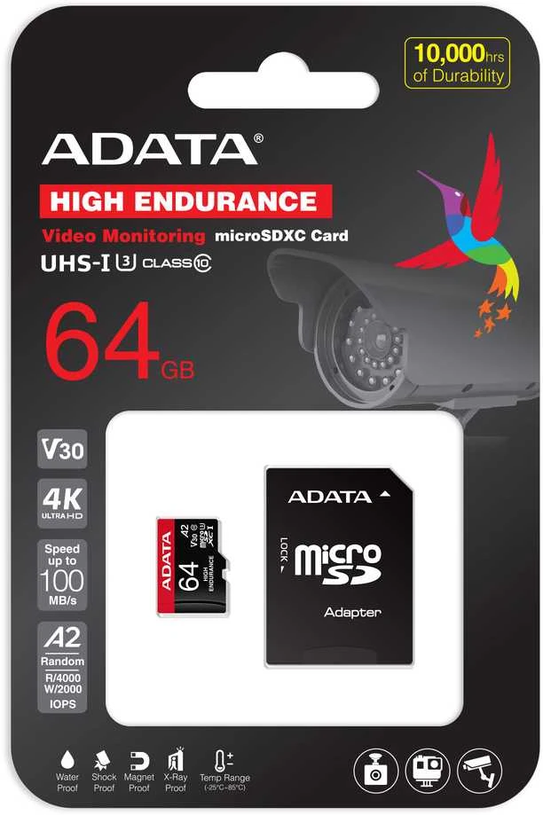 Atminties kortelė ADATA | UHS-I | 64 GB | Micro SDXC/SDHC | Flash atminties klasė 10 | Adapteris