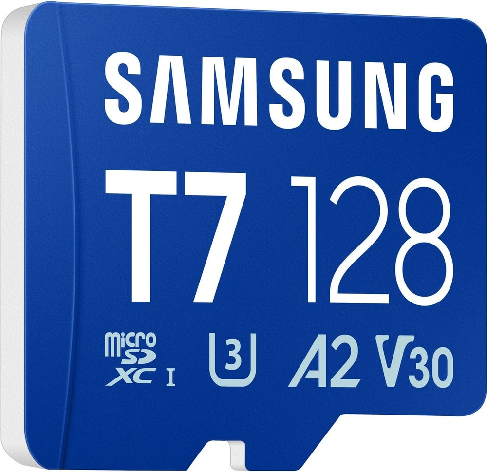 Samsung T7 128GB Micro SD kortelės stambus planas