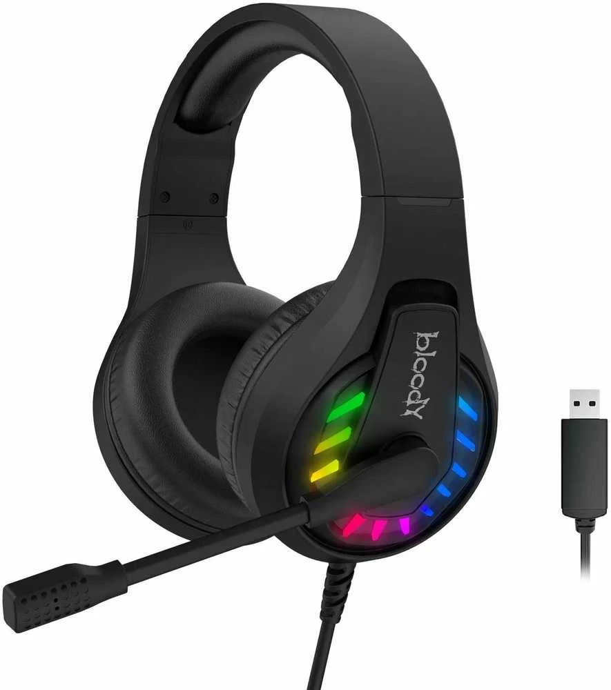 A4Tech Bloody G230 ausinės su mikrofonu, przewodowa, juoda, ausinės, USB