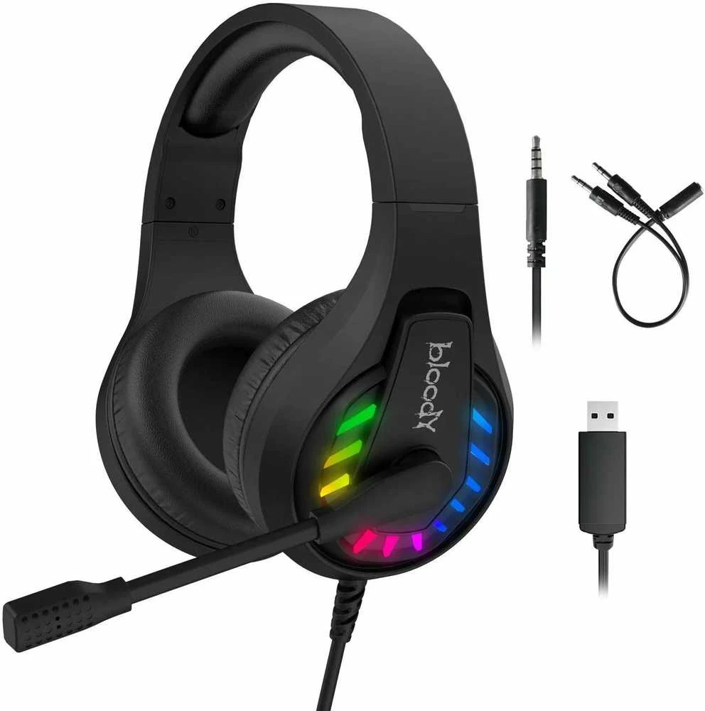 Ausinės A4Tech Bloody G200S USB+AUX3.5-4P juoda