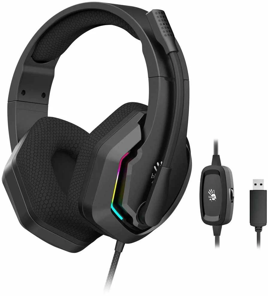 A4tech Bloody G260, žaidimų ausinės su apšvietimu, USB