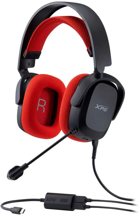 ADATA XPG žaidimų ausinės PRECOG STUDIO, laidinės, 4,4 mm lizdas, USB, USB-C, juodos