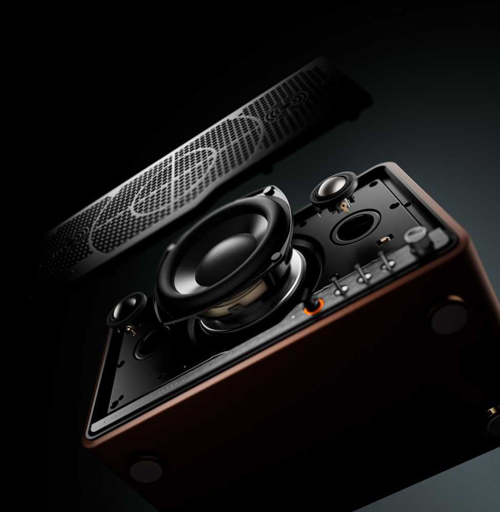 EDIFIER S300 desktop wireless speaker walnut ruda