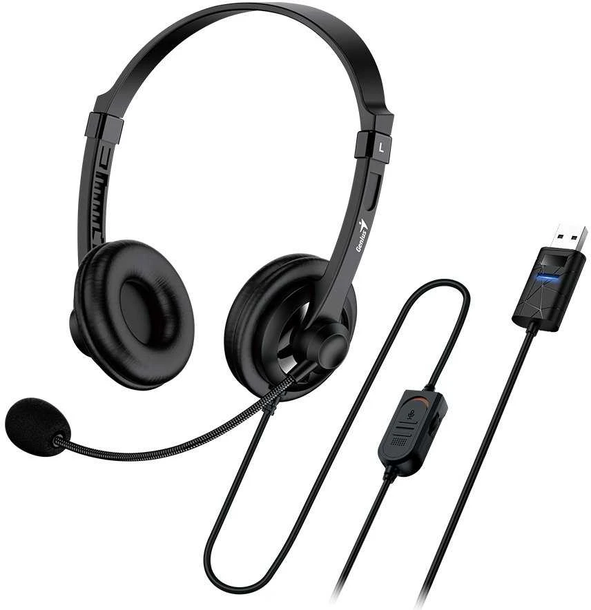 Genius HS-230U juodos ausinės su USB jungtimi