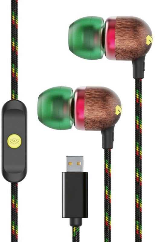 Ausinės Marley su laidu Earbuds | Smile Jamaica | Su mikrofonu | USB Type-C | Rasta