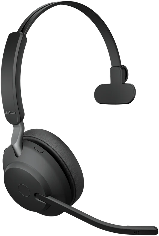 Jabra Evolve2 65 MS Mono Belaidės ausinės, Bluetooth, USB-A, Charging Stovas, Juoda