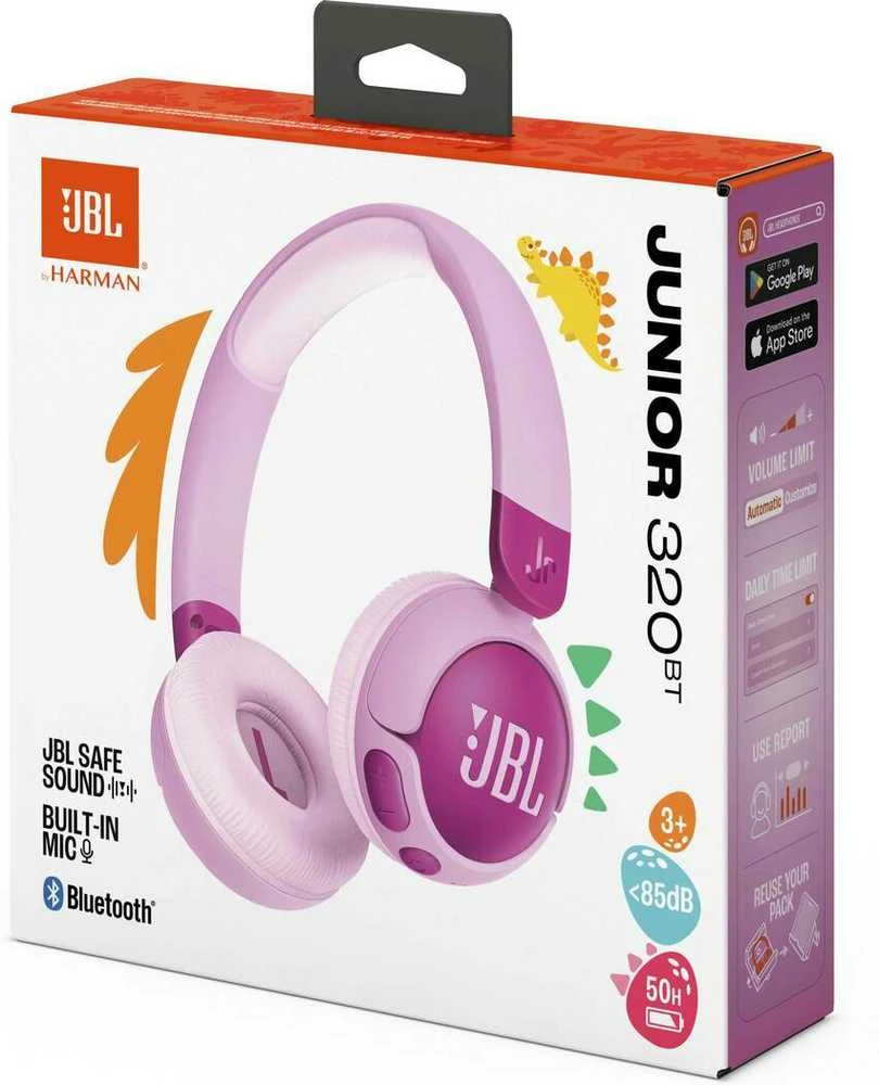 Belaidės ausinės vaikams JBL Junior 320BT, Violetinės spalvos
