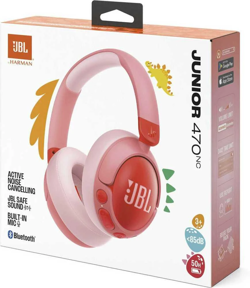 JBL JR470NC Bluetooth Belaidės Ant ausų uždedamos Ausinės skirta Kids Rožinė EU