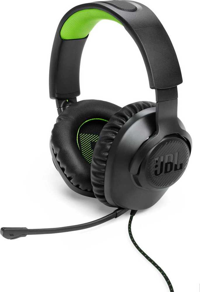 JBL Quantum 100X žaidimų ausinės, Juodos/Žalios spalvos