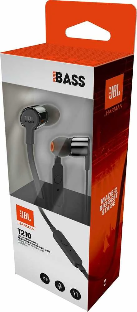 JBL Tune 210 In-Ear Ausinės su laidu Juodas EU