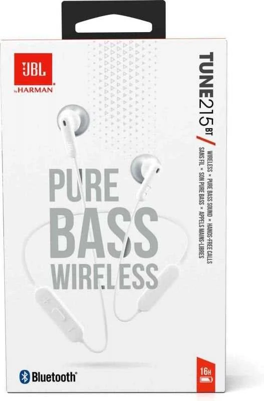Belaidės ausinės JBL Tune 215BT, Baltos
