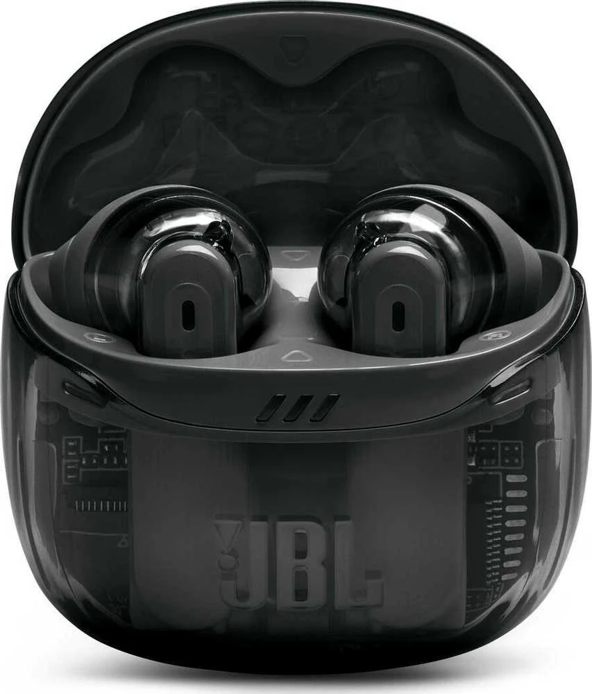 JBL TUNE Flex 2 ausinės su permatomu dėžutės korpusu