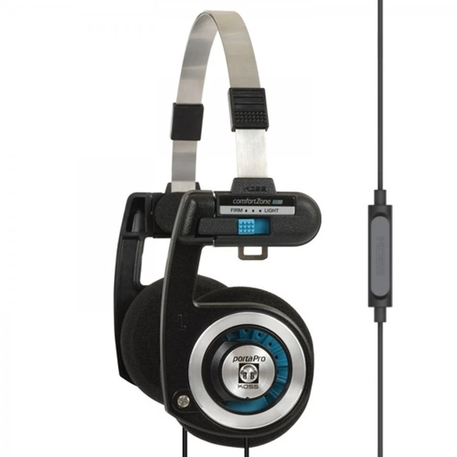 Koss Corporation Koss Ausinės PORTA PRO MIC/REMOT su lankeliu ant galvos/Ant ausų uždedamos, 3.5mm (1/8 inch), Mikrofonas, Juodas/Sidabrinis,