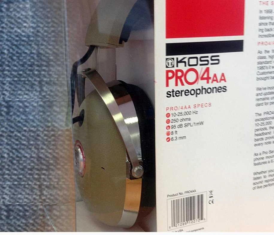 Koss | Ausinės | PRO4AA | su laidu | Ant ausų uždedamos | Titanium/Juodas