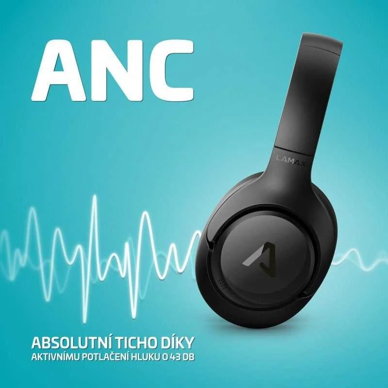 LAMAX BeatComfort1 ANC ausinės su triukšmo slopinimo vizualizacija