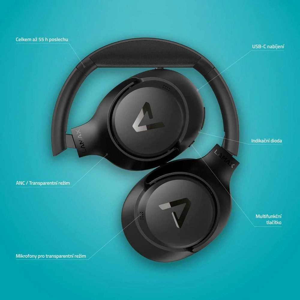 LAMAX NoiseComfort2 ANC belaidės ausinės