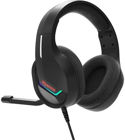 MARVO H8618 BK Tactic 40 RGB Laidinės žaidimų ausinės | USB | Juodos