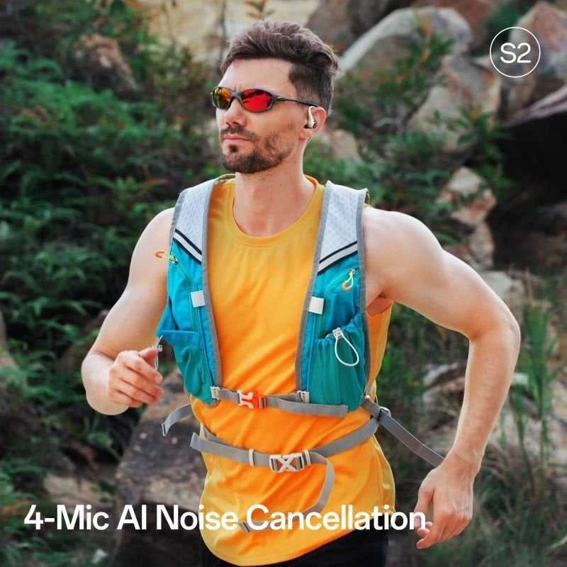 Ausinės Oneodio OpenRock S2 – Belaidės Sport Open Earbuds, Bluetooth, Baltas