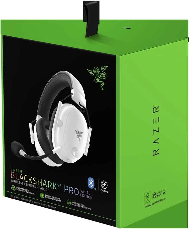 Razer BlackShark V2 Pro belaidės ausinės (2023), Baltos spalvos
