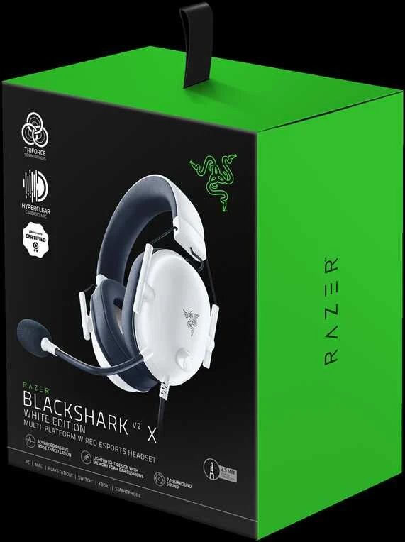 Esports Žaidimų Ausinės Razer BlackShark V2 X, Baltos