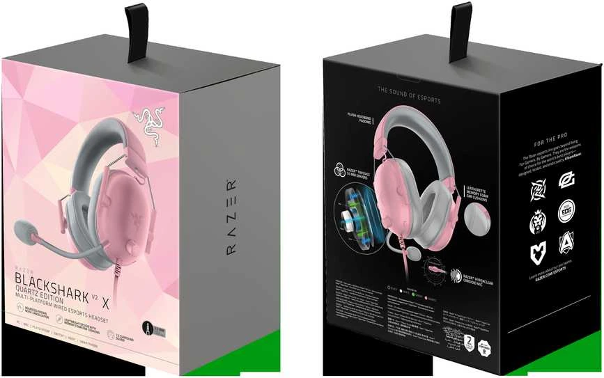 Žaidimų ausinės Razer BlackShark V2 X, Rožinės spalvos