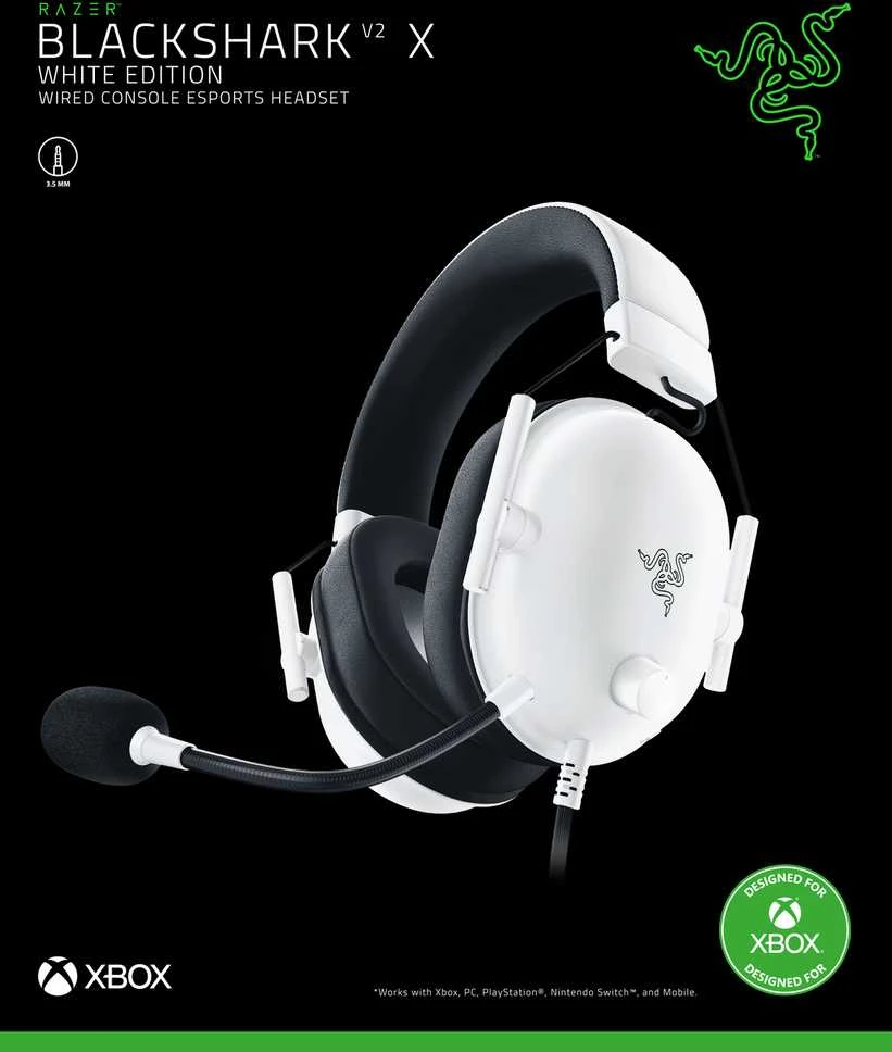 Ausinės Razer BlackShark V2 X balta