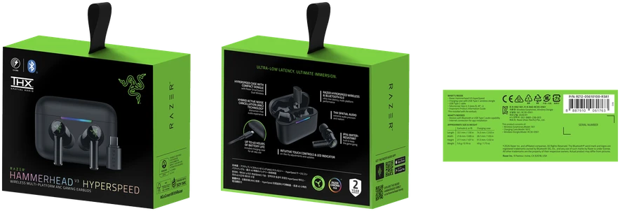 Ausinės Razer Belaidės Gaming Earbuds | Hammerhead V3 HyperSpeed | Noise canceling | Belaidės