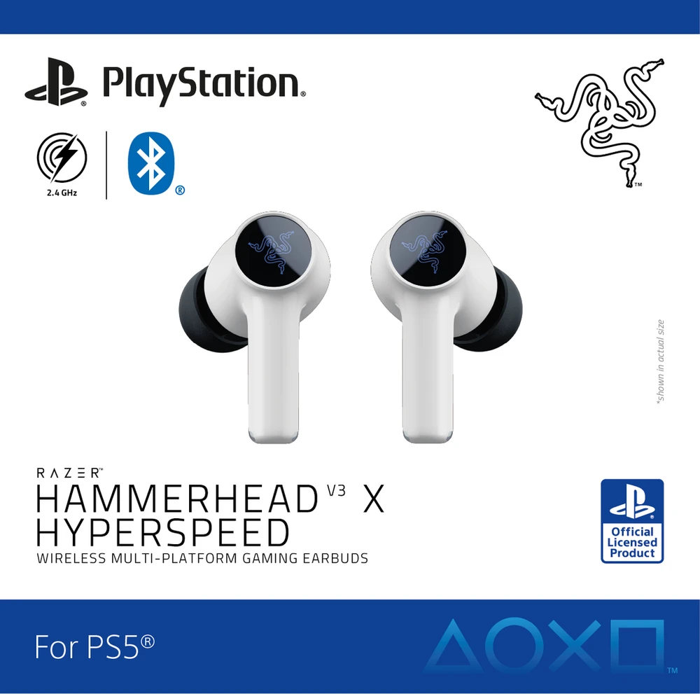 Ausinės Razer Hammerhead V3 X HyperSpeed skirta PlayStation, belaidės, ANC – juodas
