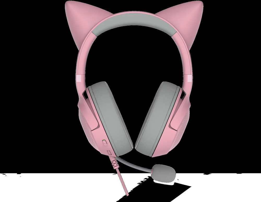 Razer Kraken Kitty V2 žaidimų ausinės, su laidu, mikrofonu, Rožinės spalvos