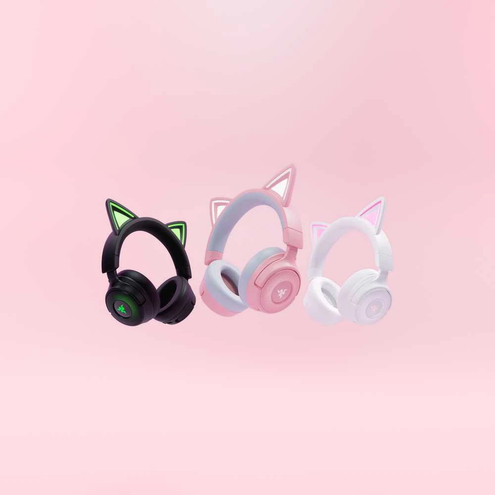 Razer | Ausinės | Kraken Kitty V3 Pro | Bluetooth | Over-Ear | Quartz