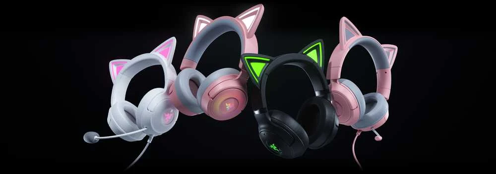Razer Ausinės Žaidimams | Kraken Kitty V3 X | su laidu | Over-Ear | Mikrofonas | Baltas