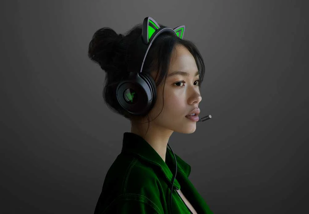 Razer Ausinės Žaidimams | Kraken Kitty V3 X | su laidu | Over-Ear | Mikrofonas | Juodas