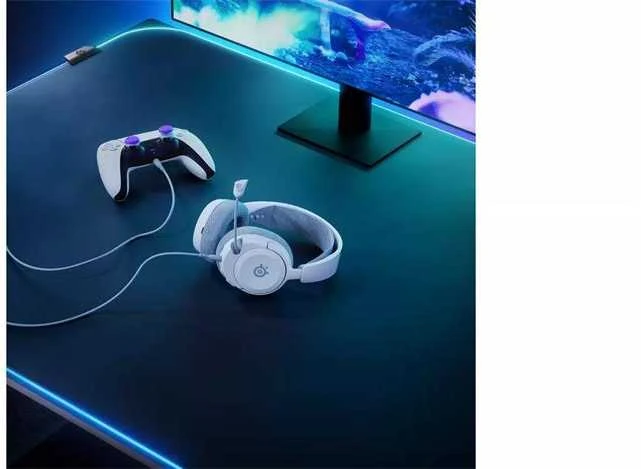 Ausinės žaidimams su mikrofonu SteelSeries Arctis Nova 1P Over-Ear, Baltos spalvos