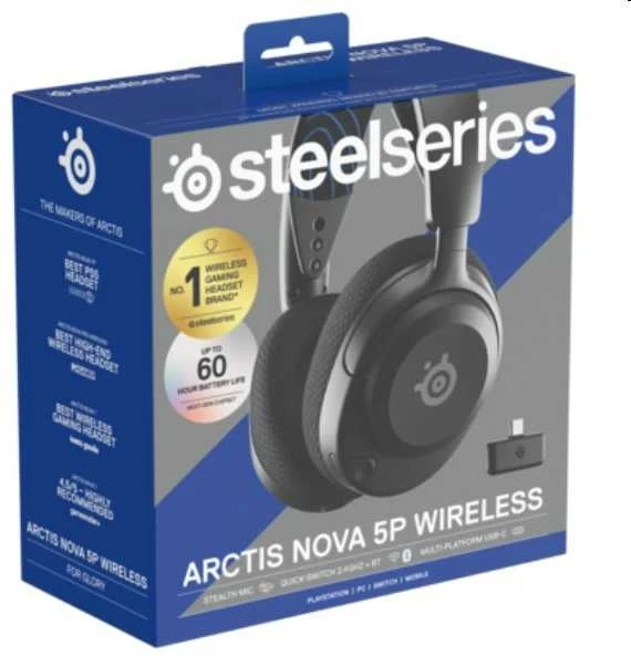 Belaidės žaidimų ausinės SteelSeries Arctis Nova 5P, Juodos spalvos