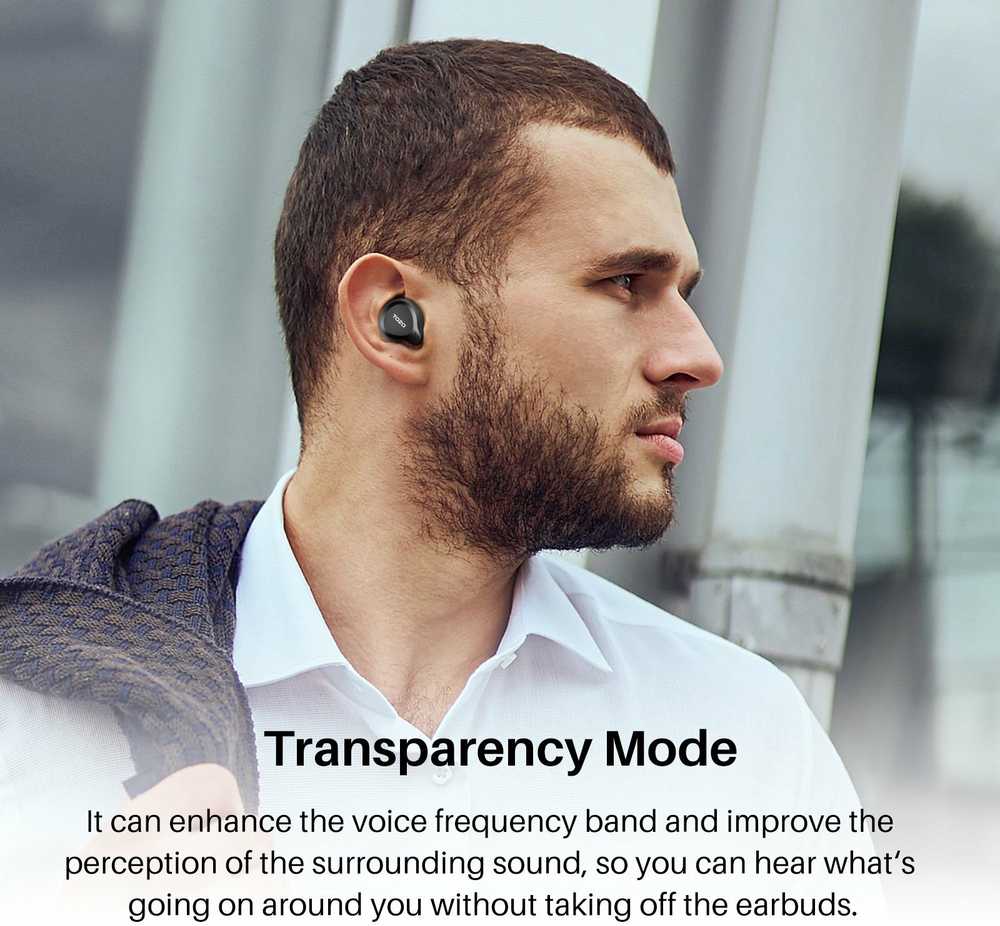 TOZO NC7 PRO True Belaidės Stereo (TWS) In-Ear USB Type-C Bluetooth Ausinės Juodas