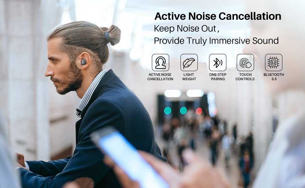 TOZO NC7 PRO True Belaidės Stereo (TWS) In-Ear USB Type-C Bluetooth Ausinės Juodas