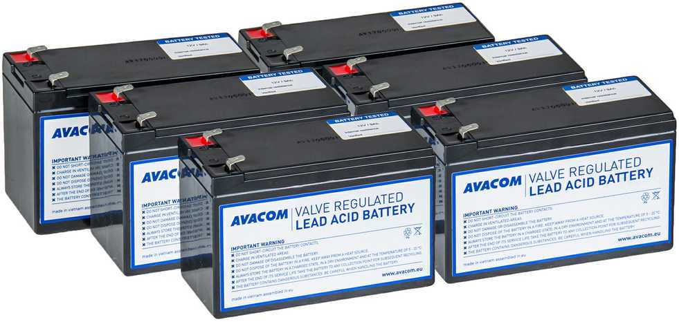 AVACOM AVA-RBP06-12090-KIT - baterija, skirta UPS CyberPower, Dell, EATON, Effekta, FSP Fortron, HP, Legrand